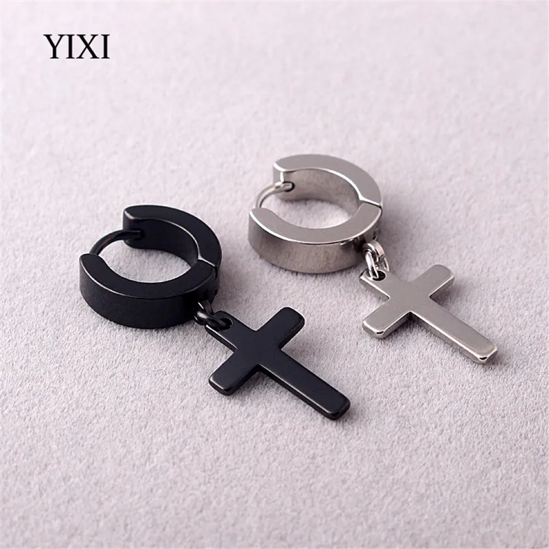 Мужские серьги в стиле панк-рок YIXI круглые серьги-гвоздики из нержавеющей стали