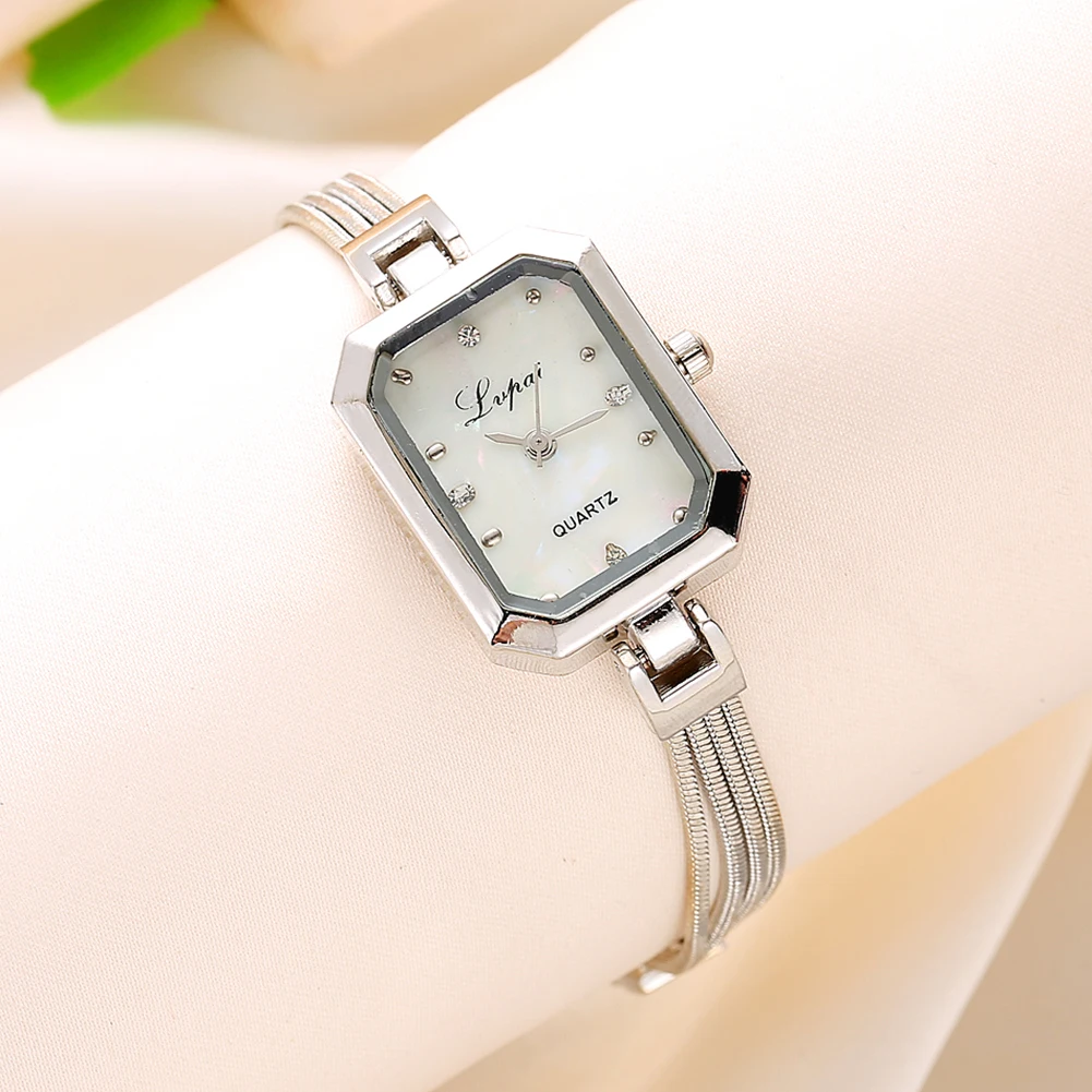 Для женщин мода инкрустированные Стразы Прямоугольник Дело кисточкой браслет