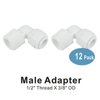 male adapter 12 thread to 38 quick connect fitting parts for water filters and reverse osmosis ro systems 12 pack