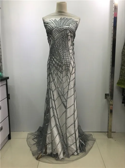 2019 Sequined Style African Mesh Tulle Net Lace Gold Sequins Party Dress Fabrics French India Guipure Embroiderey Fabric | Дом и сад