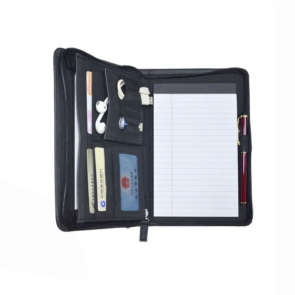 Godery Padfolio/портфель кожаный портфель на молнии папка 5x8 блокнот для письма