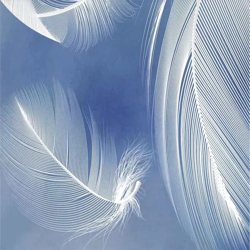 HD простой белый фон с перьями профессиональная продукция фотообои фабрики