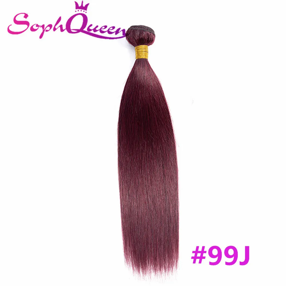 99j Soph queen волосы перуанские прямые предварительно цветные Омбре remy волосы блонд шиньон пучки человеческих волос для наращивания - Цвет: 99j