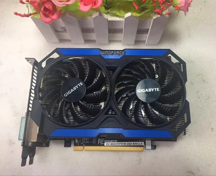 Б/у карты для GIGABYTE оригинальная видеокарта nVIDIA Geforce GTX960 2 Гб 128 бит GDDR5 видеокарты