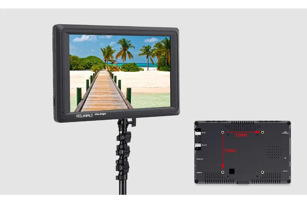 Feelworld FW279S 7 ''ips 2200nit дневной свет видимый 3G-SDI HDMI Full HD 1920x1200 Feild монитор камеры с функцией ложного цвета