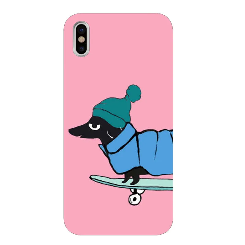 Милый мультфильм такса собака Мягкий силиконовый чехол для телефона iPhone 5 11 11PRO MAX