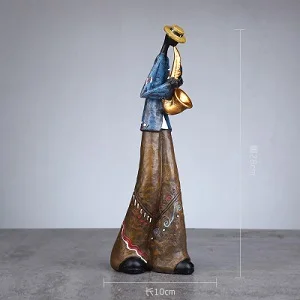 Sax Люди рок группа искусство музыкальный инструмент персонаж модель смолы ремесленника Статуэтка украшение дома - Цвет: Sax