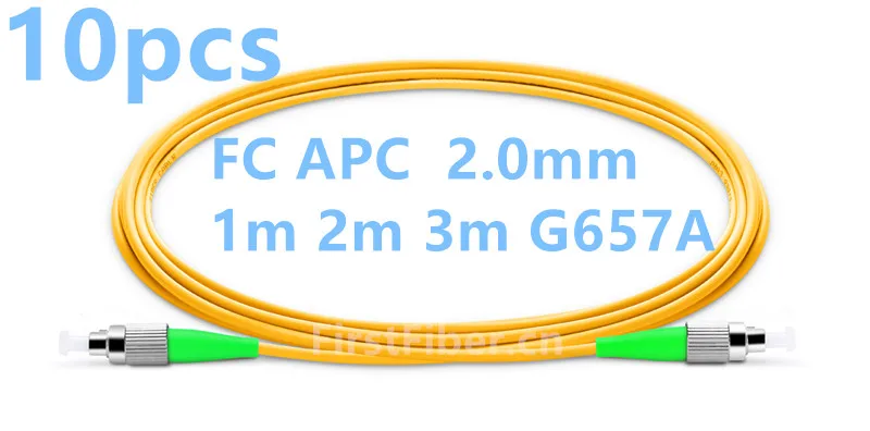 

Оптоволоконный соединительный кабель FirstFiber 1 м, 2 м, 3 м, 10 дюймов, ФК APC в FC APC G657A, перемычка, Соединительный шнур Simplex 2,0 мм PVC SM