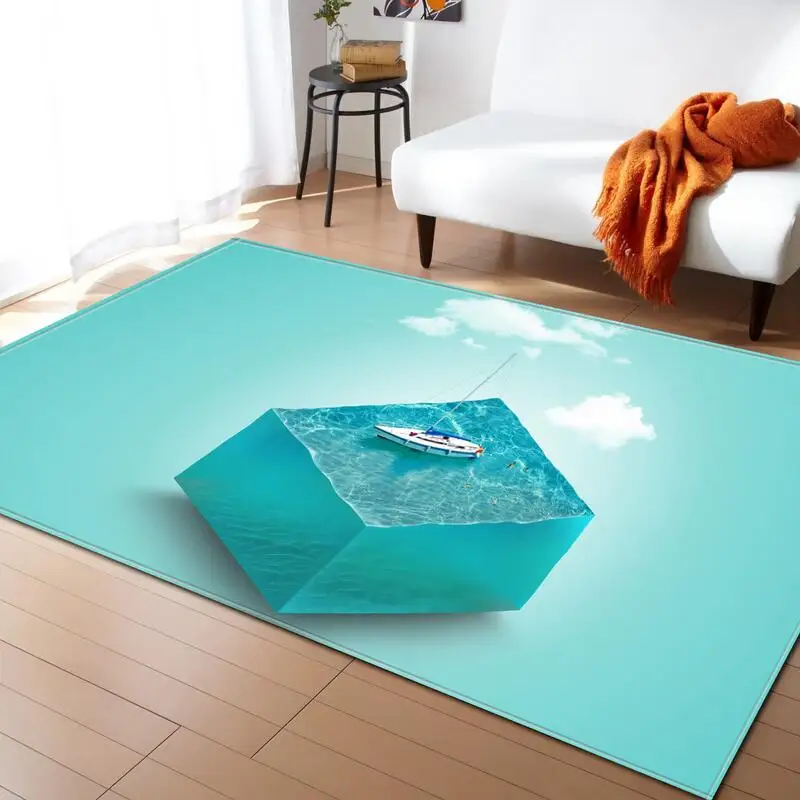 EMS 3D красочная печать простой Стиль ковер для детей Спальня мягкий коврик дома