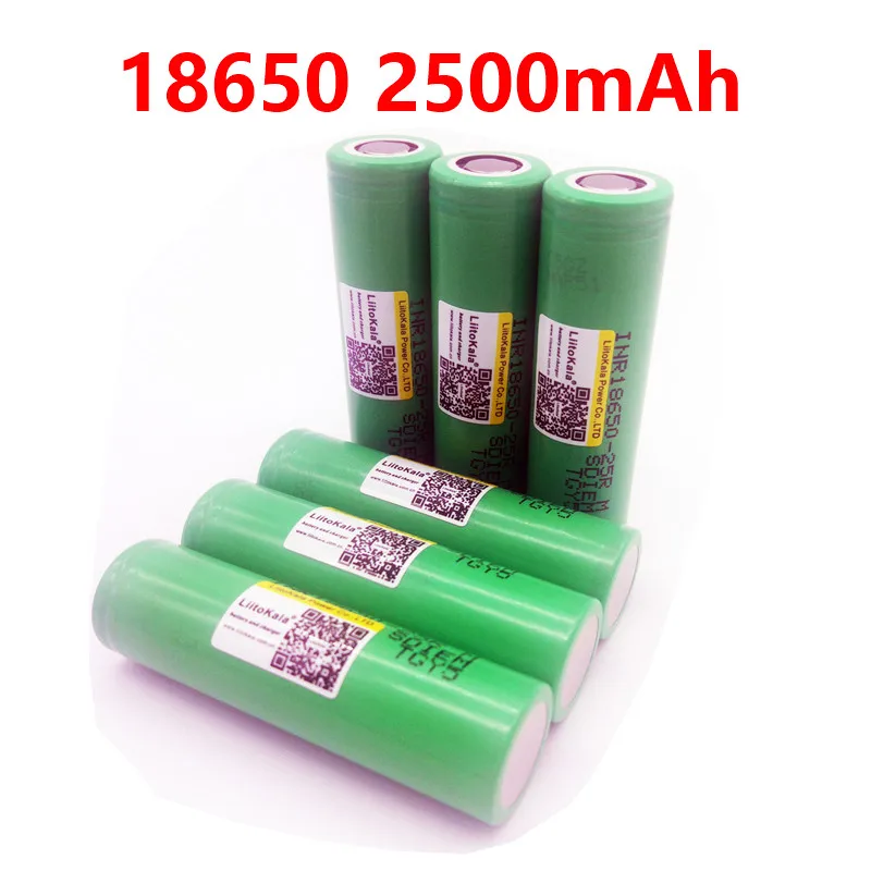 6 шт. LiitoKala оригинальный 18650 25R M INR1865025R 5A разрядный литиевый аккумулятор 2500 мАч