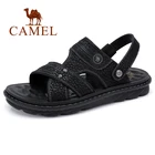 CAMEL дышащие мужские сандалии из натуральной кожи, удобная повседневная обувь, мягкая эластичная подошва, двойная ношение, гибкая мужская обувь на плоской подошве