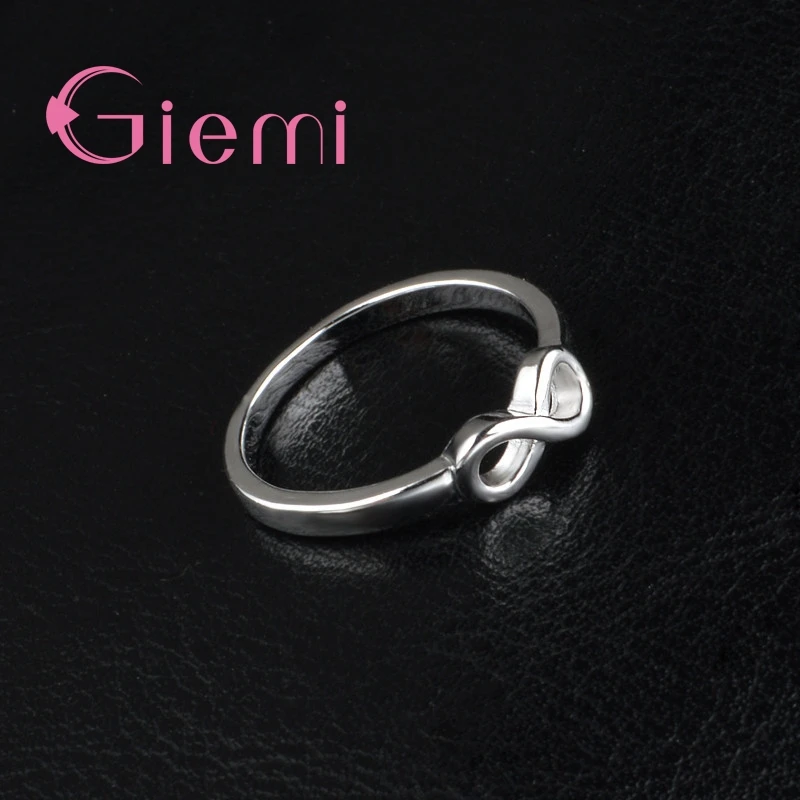 

Simple 8 Number Shape 100% Pure Silver Cubic Zirconia For Women Best Wedding Rings Pretty Choice Anniversary