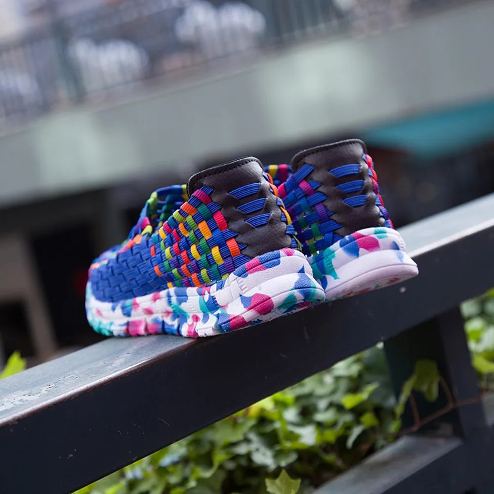 Женская обувь Разноцветные слипоны спортивные кроссовки с круглым носком