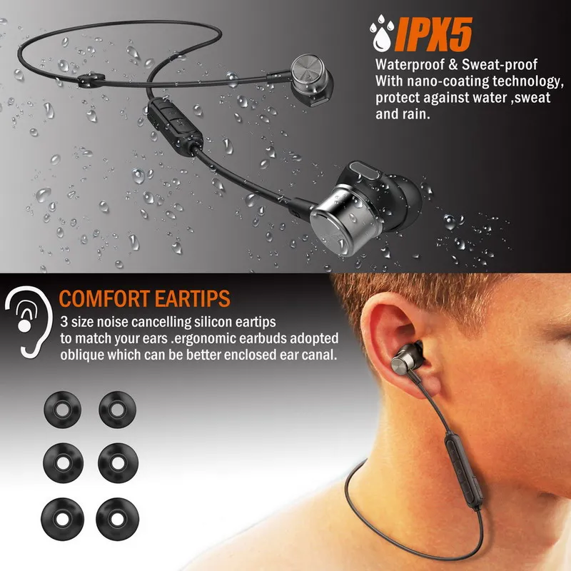 TENNMAK BT608 Bluetooth 5 0 водонепроницаемые спортивные наушники вкладыши с защитой от пота