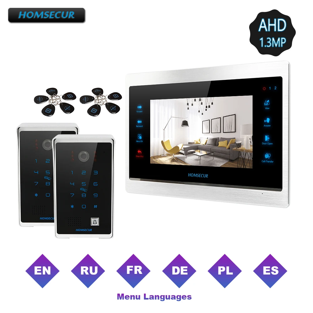 Hompur (BC081HD + BM701HD-S) 7 &quotпроводной AHD видеодомофон безопасности с передачей вызовов |