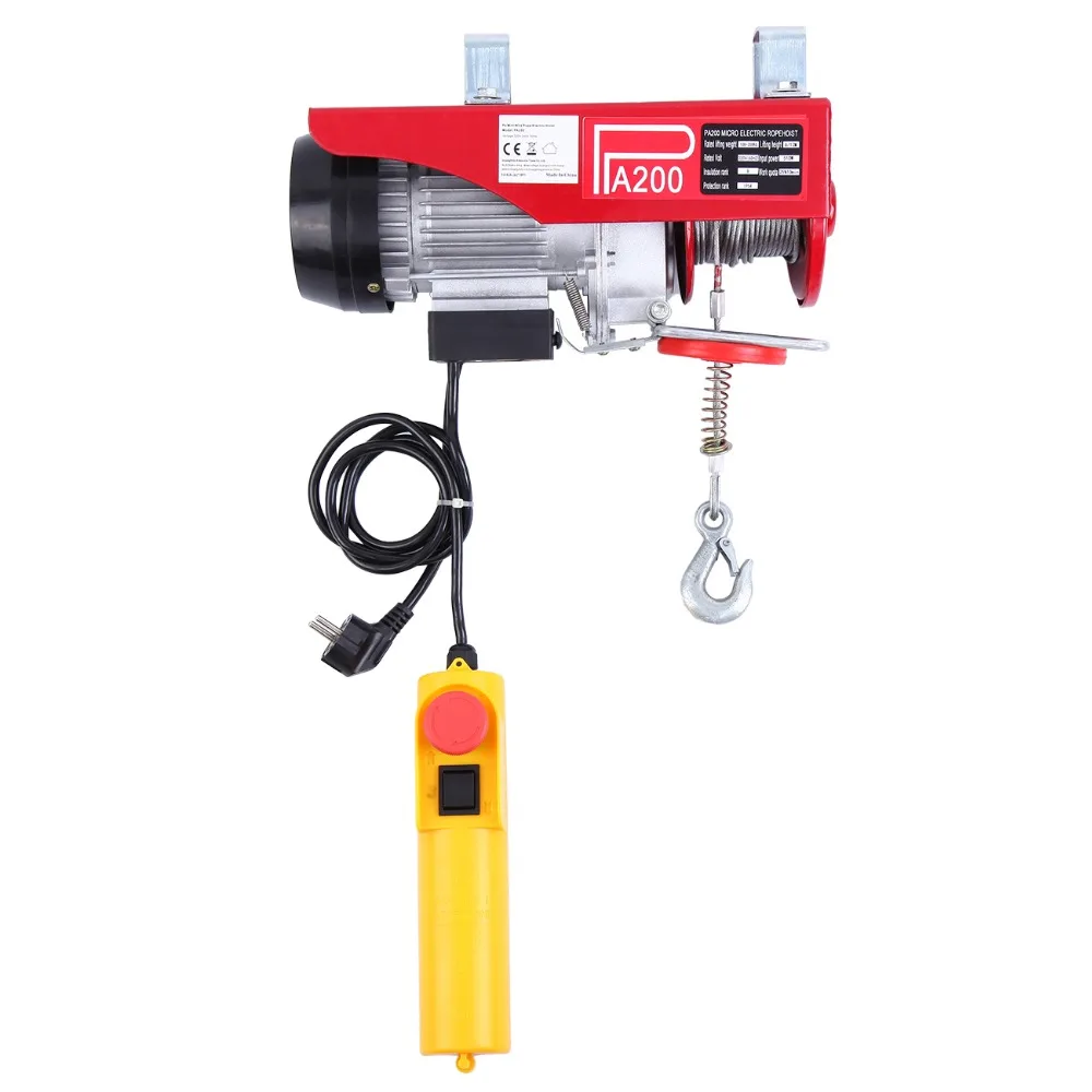 Mini Electric Hoist Winch Crane 200kg Lifting Motor Rope W/ Wireless Remote Control | Инструменты