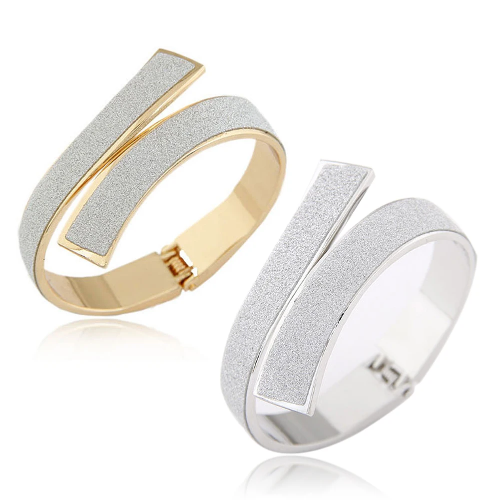 Женские Модные простой элегантный блеск открытым манжета браслет подарка
