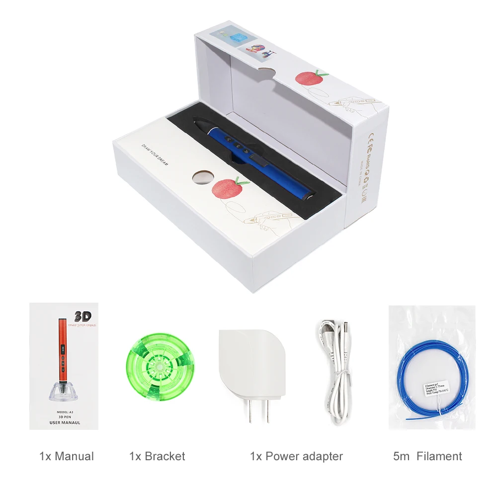 

Educational Penobon LCD screen 3d printing pen toy with pcl filament for kids
