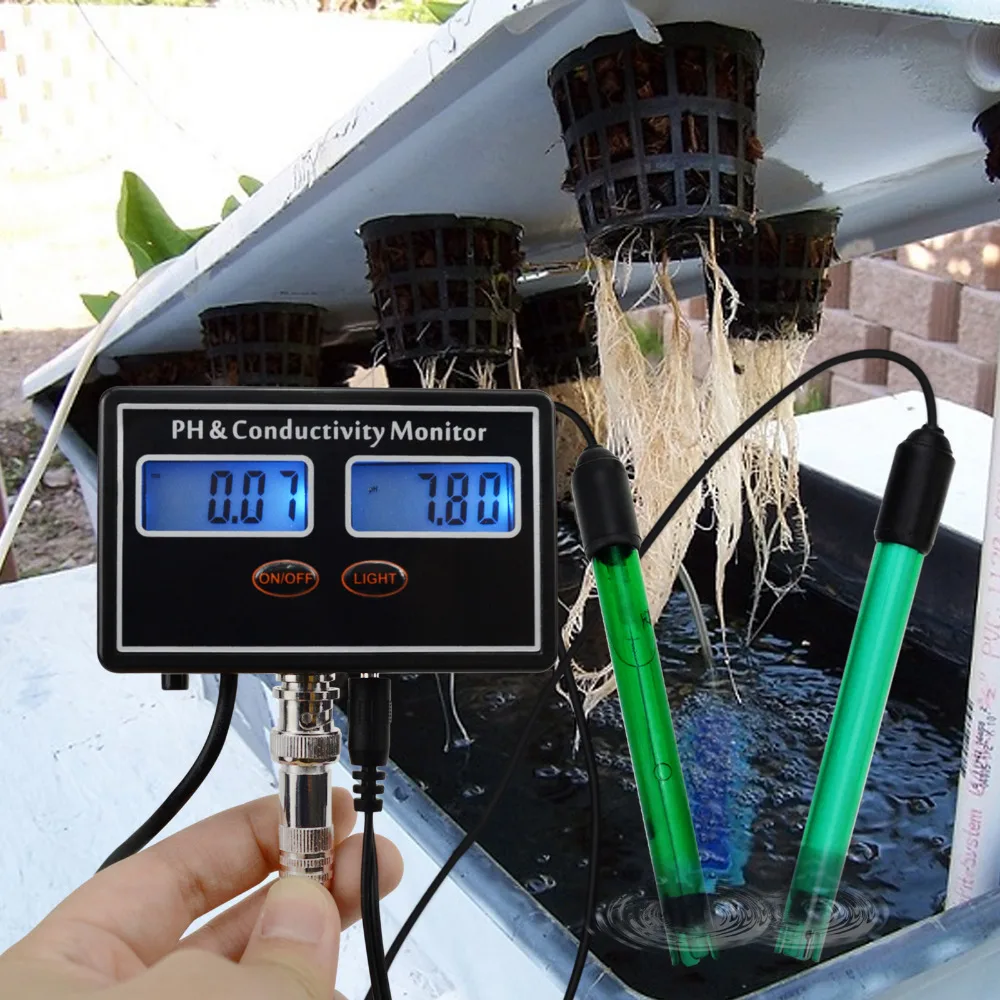 Онлайн тестер счетчика проводимости PH & EC ATC настенный и Перезаряжаемый для