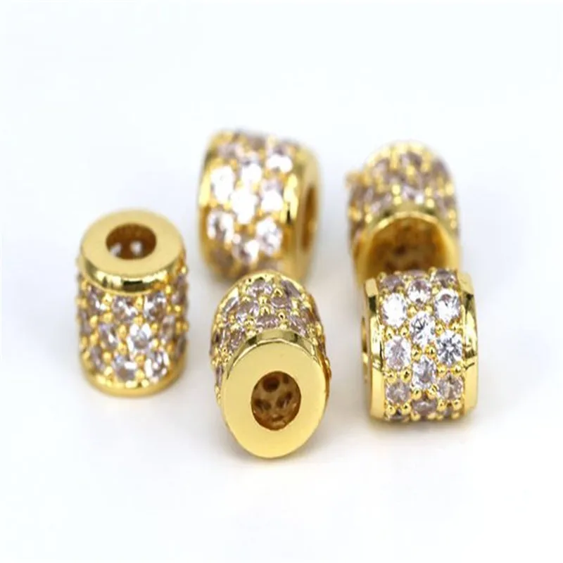 CZ бусины микро проложить цилиндрические круглые трубки кубический циркон