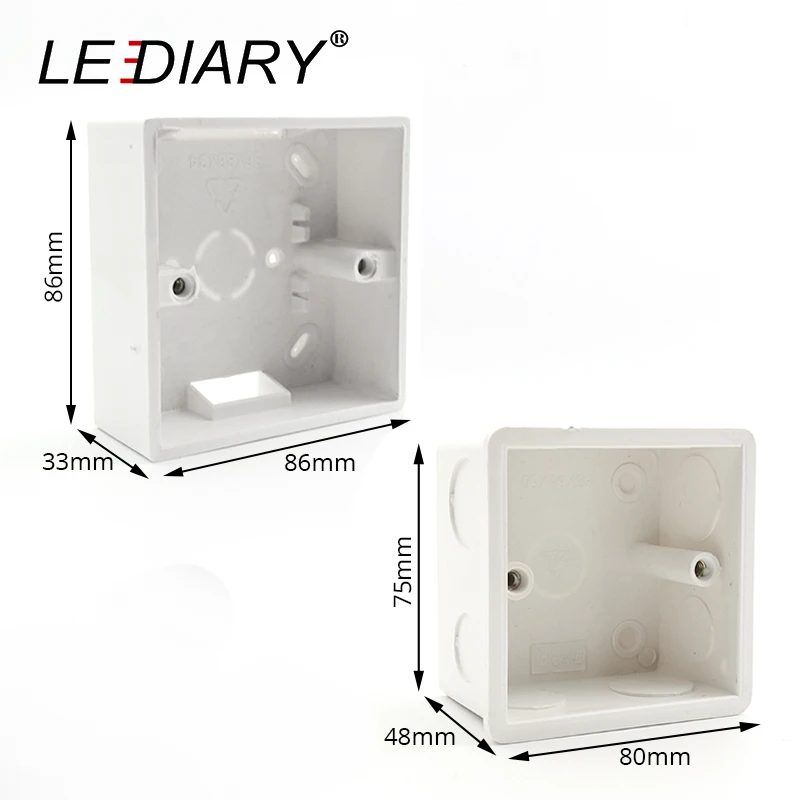 LEDIARY External Mounting Box Wall Plastic For Switch and Sockets 86mm*86mm*33mm Apply Any Position of Surface | Обустройство дома