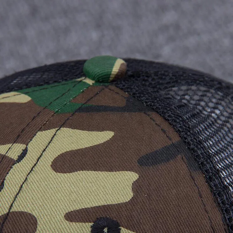 Seioum Camo Сетки Бейсболка Мужчины Камуфляж Кости Мужской Летом Шляпу Армии Cap