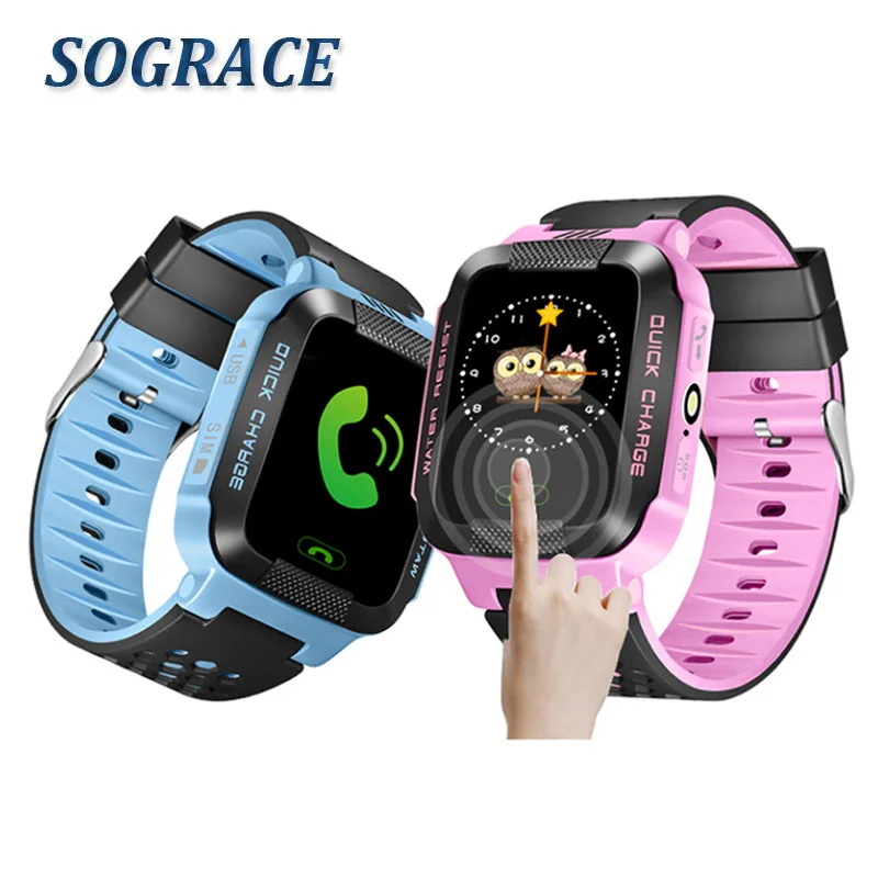 SOGRACE Gps умные часы для детей водонепроницаемые циферблат вызов на запястье