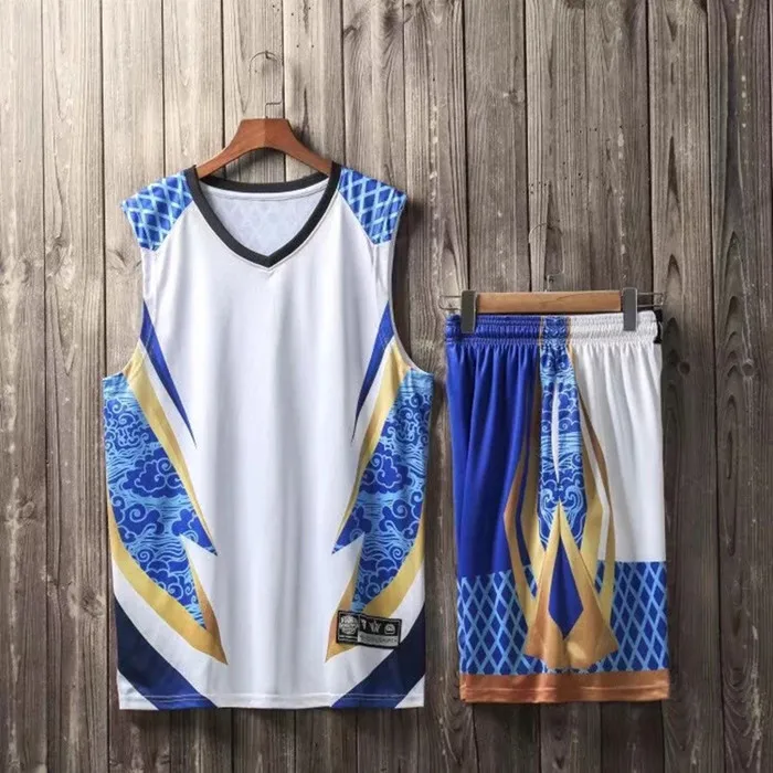 1745 blue set Одежда высшего качества 6XL для мужчин и женщин, баскетбольные майки, наборы, Униформа, спортивный комплект, одежда, рубашки, шорты, костюм, спортивная команда, индивидуальный принт - Цвет: 1745 blue set