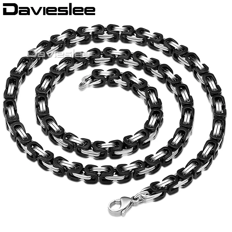 

5mm Mens Boys Byzantine Box Gold Tone Stainless Steel Necklace Chain Gift Promotion Wholesale Jewelry KNM103