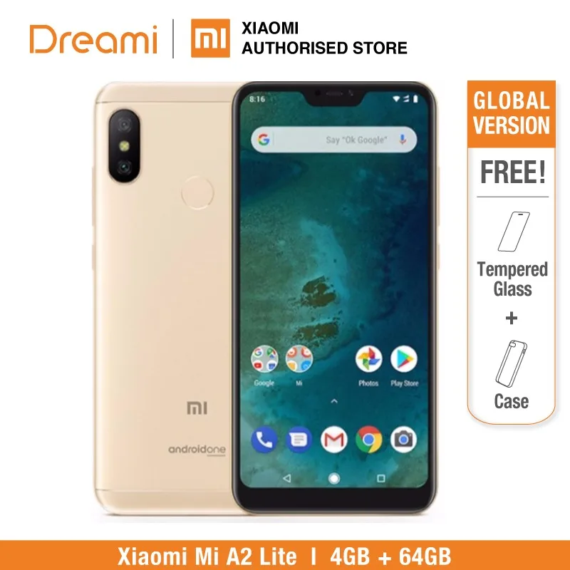 Global Version Xiaomi Mi A2 Lite 64GB ROM 4GB RAM(Black Color only) Official Rom - Цвет: Gold Color