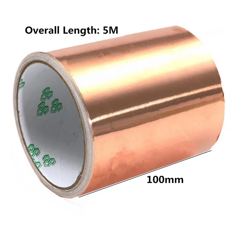 Аксессуары для гитары 100 мм x 5 м клейкая лента из медной фольги с одной лицевой