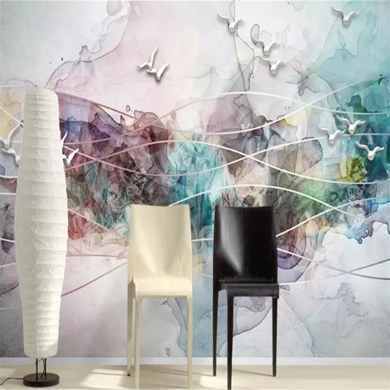 

nk landscape bird TV background wall custom large wallpaper mural 3D photo wall manufacturers wholesale