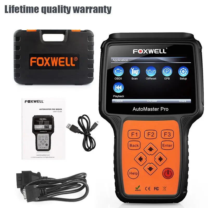 FOXWELL NT614 OBD2 автомобиля диагностический инструмент Авто сканер ABS SRS Сброс EPB