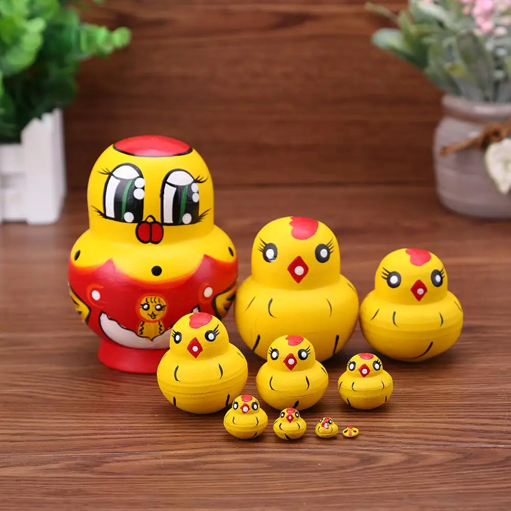 8 шт./компл. Русская Матрешка из липы куклы с медвежоньими ушками подарок русская