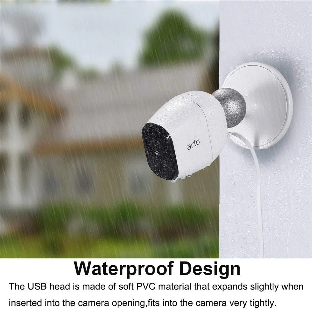 waterproof 30ft9m charging cable with power adapter for arlo pro 2progolight camera arlo camera accessories quick charger free global shipping