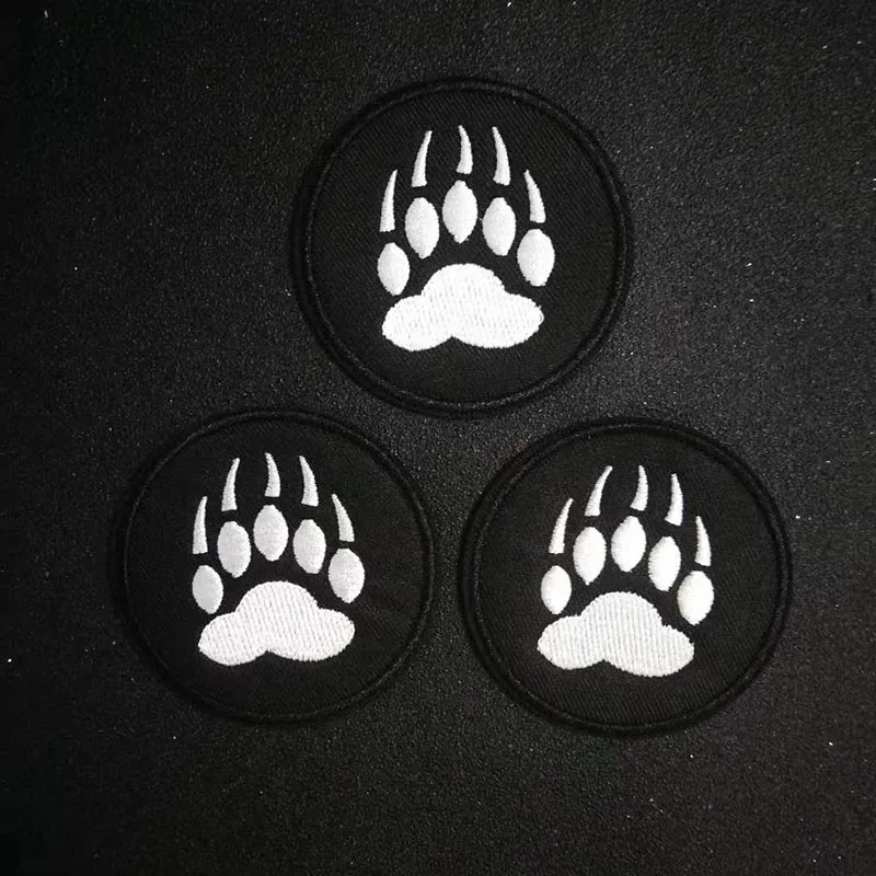 Наклейки для одежды в стиле панк с принтом виде ног медведя и лапы|iron on patch