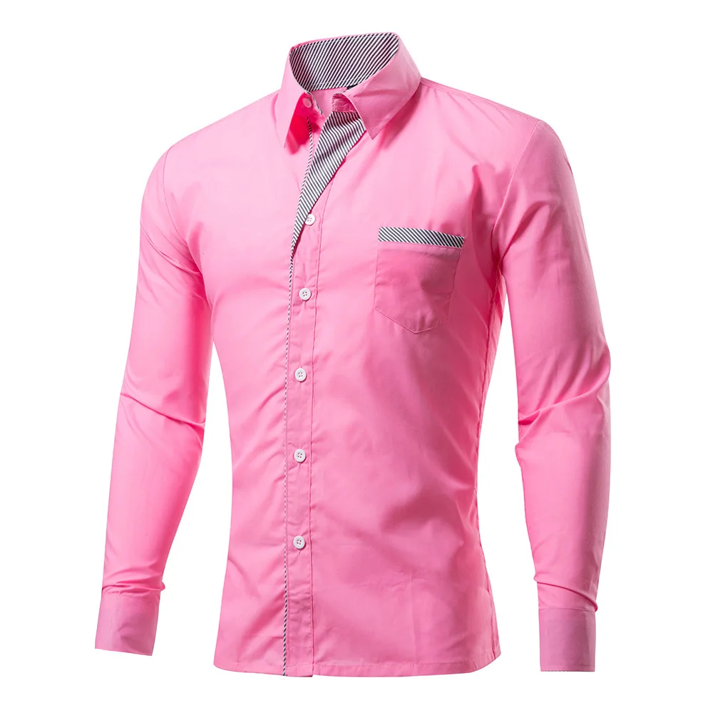Nova Marca de Moda Camisa Masculina манга Longa мужской дизайн Coreano тонкий формальный Vestido