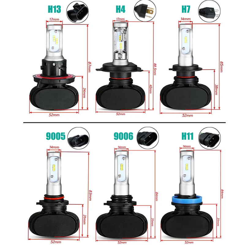 GZ KAFOLEE S1 H4 H7 h1 led h11 H8 H9 H13 9005 HB3 9006 HB4 9012 800 CSP 60 Вт лм светодиодные передние фары