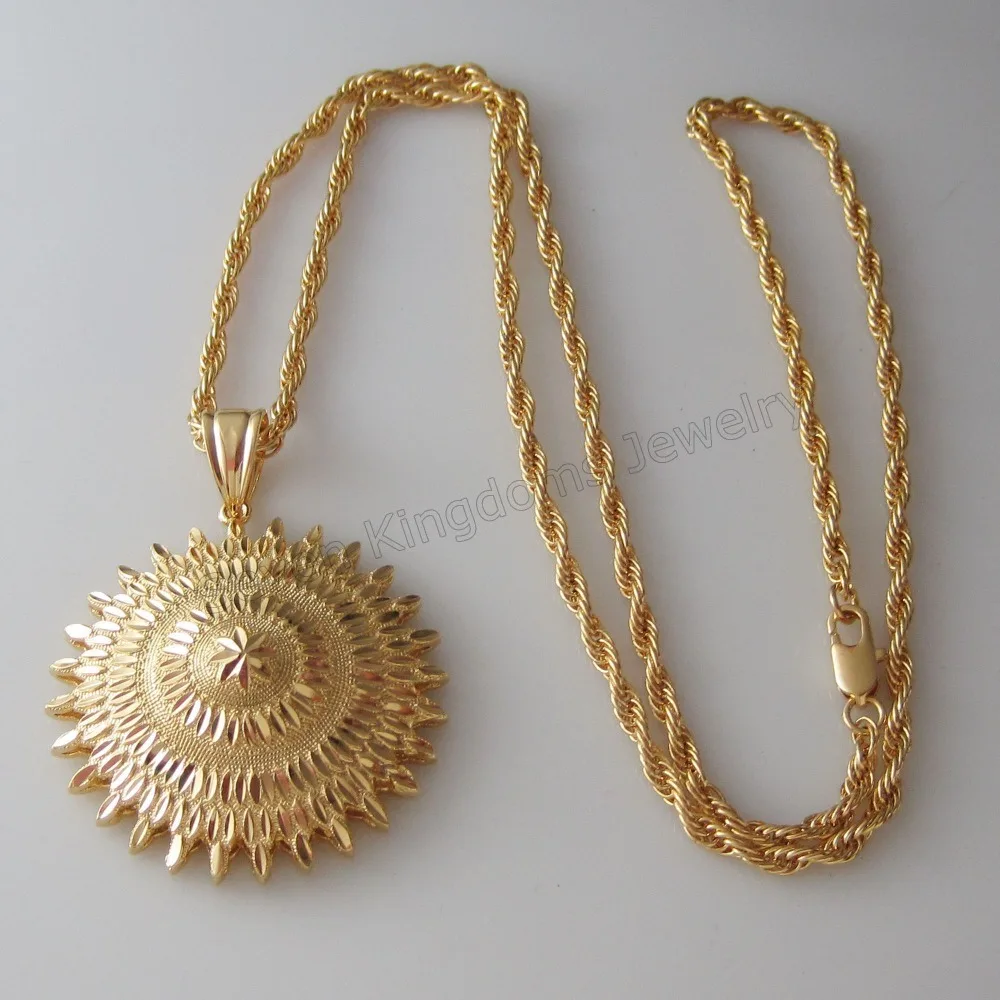 Ожерелье из 24-дюймового шнура с покрытием желтого золота Дубая и множество