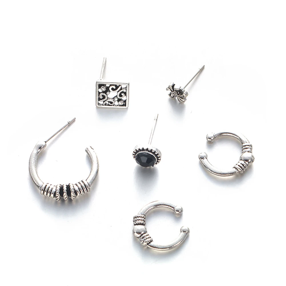 6Pcs/Set Boho Antique Ear Clip Stud Earrings Women Party Jewelry Christmas Gift | Украшения и аксессуары