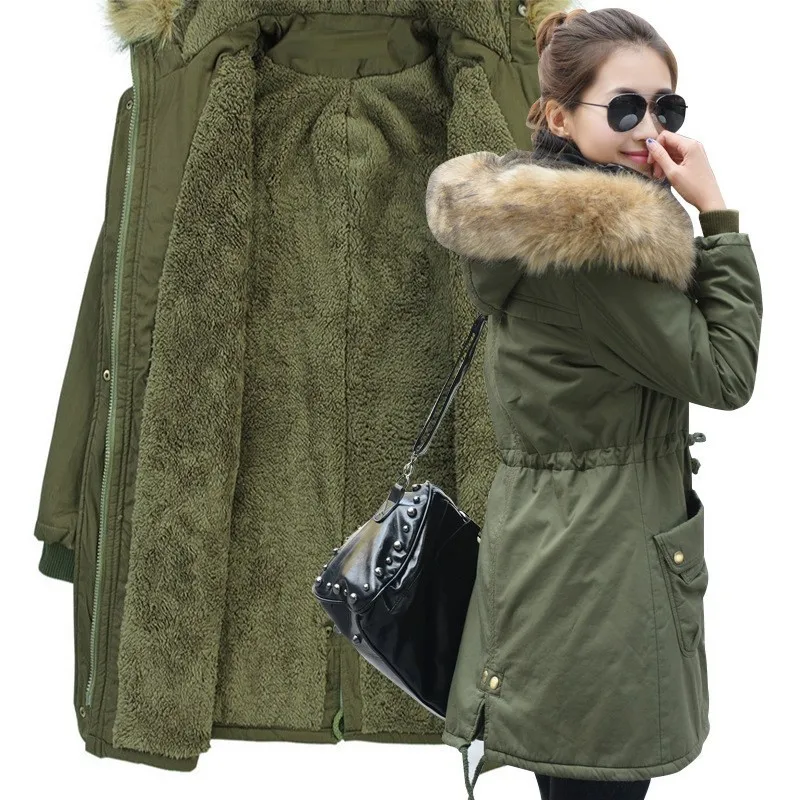 2021 Новая модная Осенняя теплая зимняя куртка женская длинная парка с большим меховым воротником плюс размер 4xl Повседневная Хлопковая женс... от AliExpress RU&CIS NEW