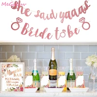 1set rose gold bride to be banner just married bridal showers bachelorette parties engagement parties and wedding decorations