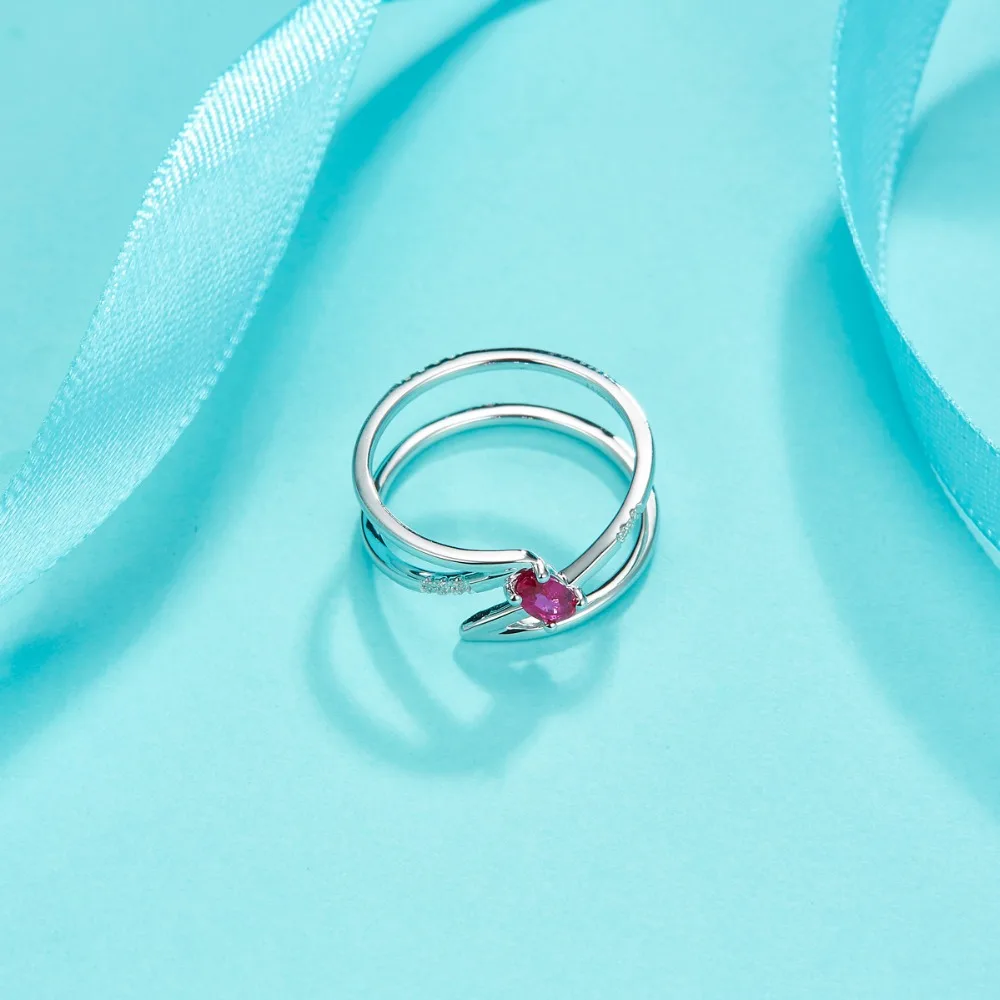 Кольцо обручальное с натуральным Рубином для женщин ювелирное изделие под Белое