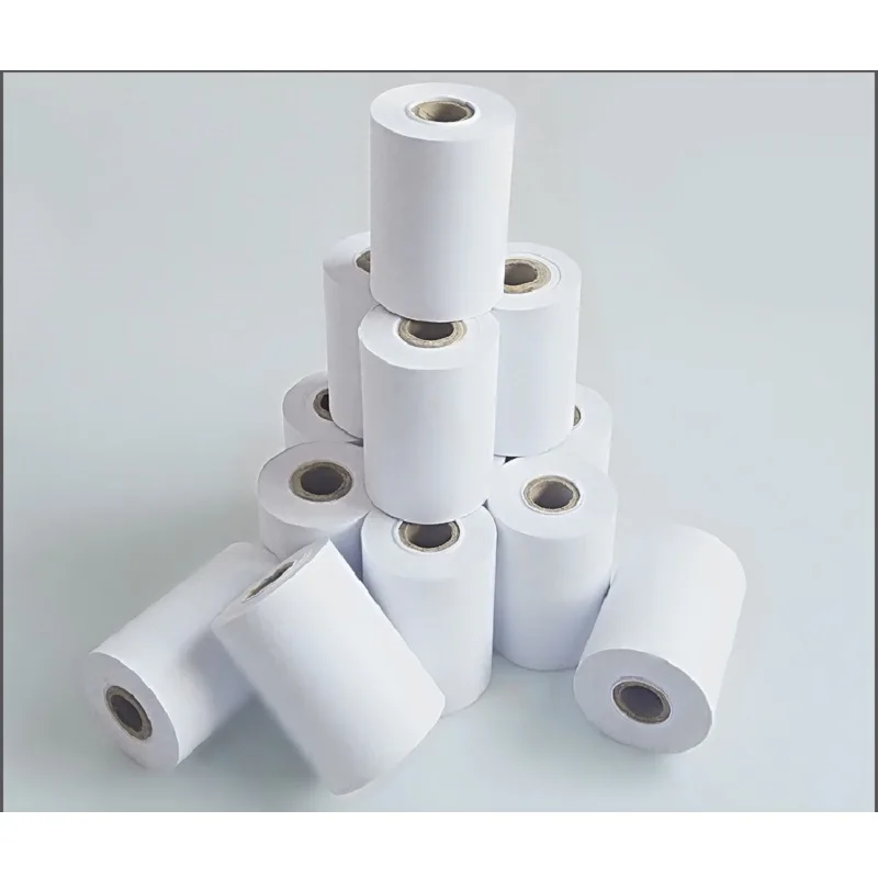 1rolls/lot 75x60mm single layer  POS cash register paper 1 layer carbonless paper roll for 70*60 Needle Cashier Paper