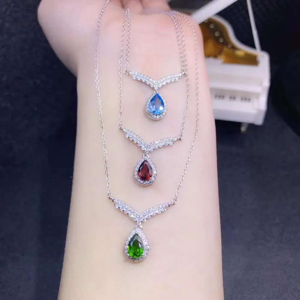 Женское ожерелье с подвеской KJJEAXCMY boutique jewelry из серебра 925 пробы инкрустированное
