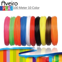 10 colors 100 meter 3d printer filament pla 1 75mm plastic material for 3d pen drawing and printing toys for kids gifts