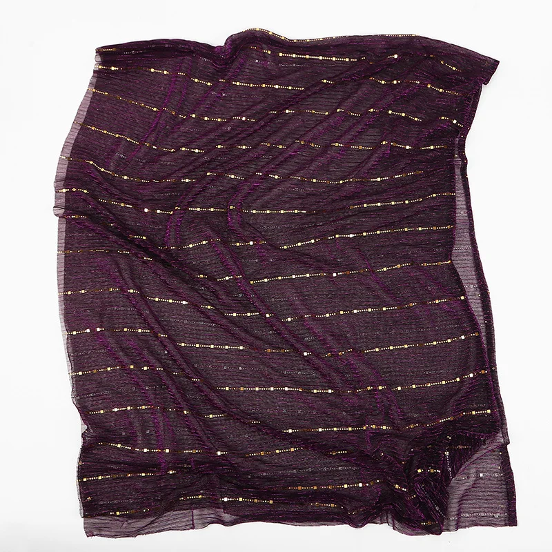 2018 женский Шарф Модный Блестящий Золотой Серебряный пряжа мусульманский хиджаб