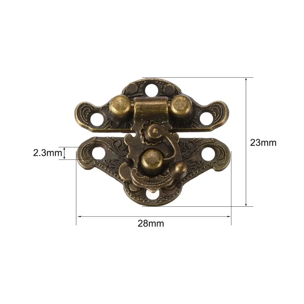 

Uxcell 10pcs Antique Bronze Brass Wooden Case Hasp Vintage Style Decorative Jewelry Gift Box Suitcase Hasp Latch Hook Furniture