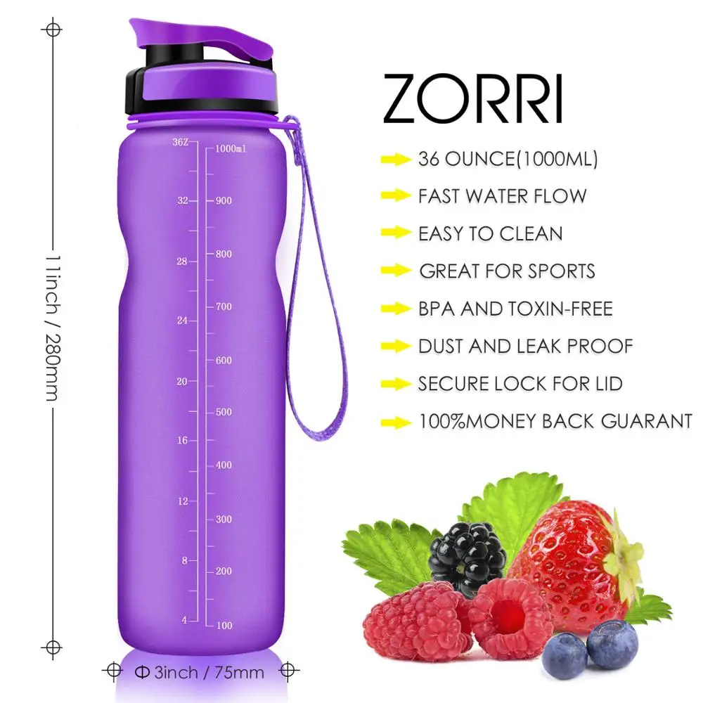 Бутылка для протеиновых коктейлей спортзала ZORRI Спортивная бутылка воды