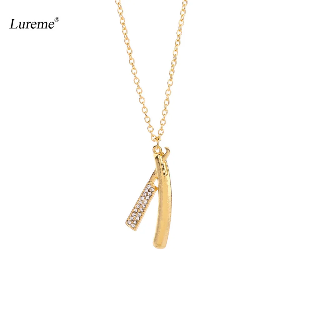 

Lureme Retro Hair Stylist Hairdresser Razor Pendant Necklace for Women Simple Jewelry Wholesale (nl005874)